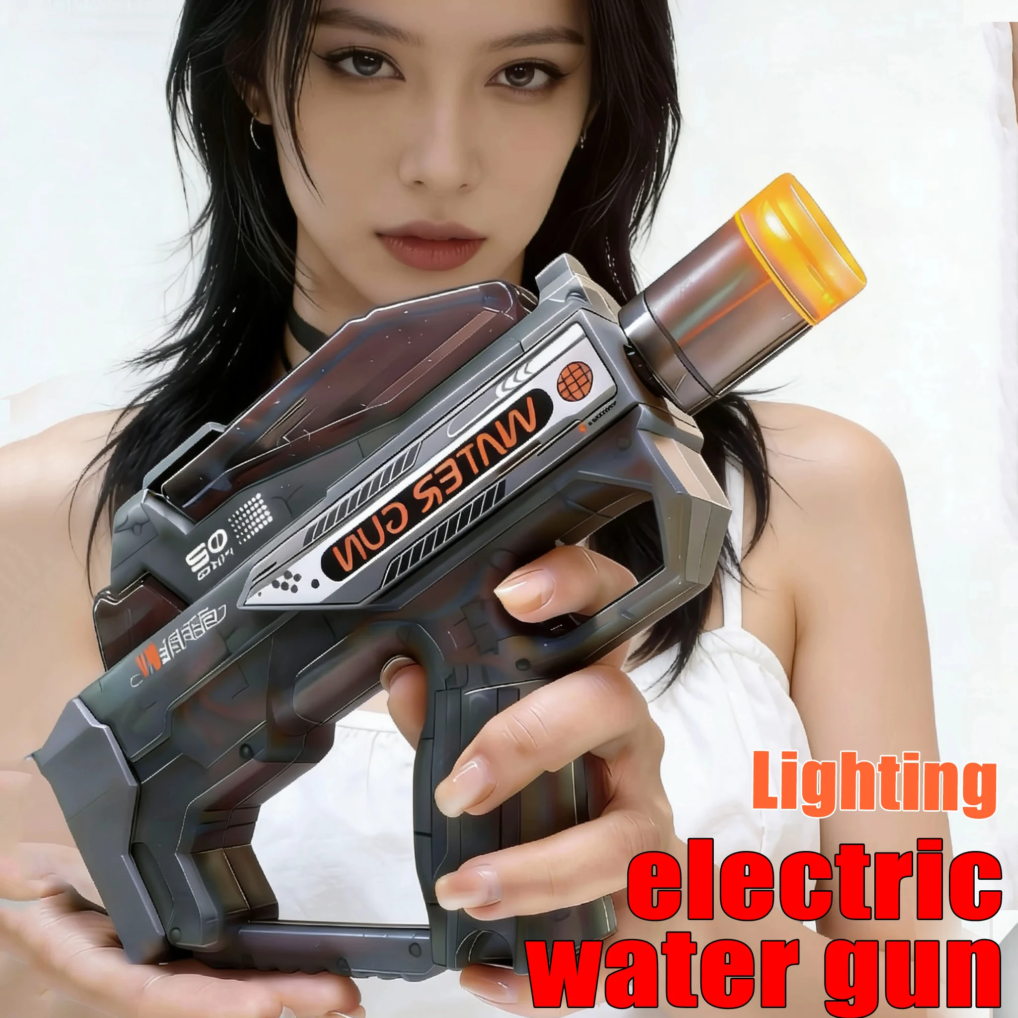 

Electric Water Gun Toy Kids Water Squirt Gun with Lights and Sound Automatic Continuous Firing Watergun Beach Pool Outdoor Toy