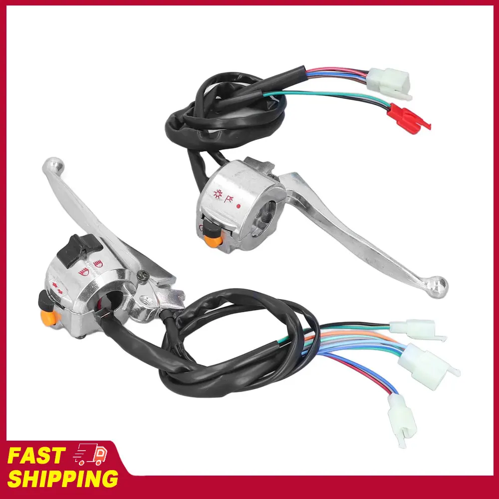 2pcs 22mm Drum Brake Handlebar Switch Left Right Motorcycle Handlebar Horn Button for 50cc Chinese Scooter for JH70 JH90