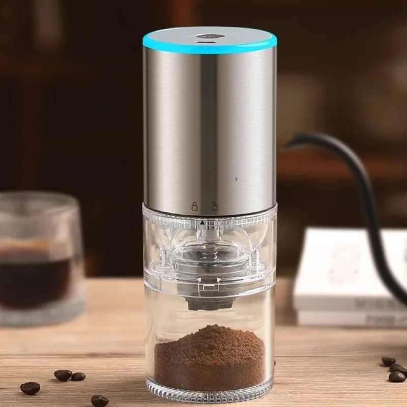 Type-C Portable Electric Burr Coffee Grinder Automatic Conical Burr Grinder Coffee Bean Grinder Multi Grind Setting Rechargeable