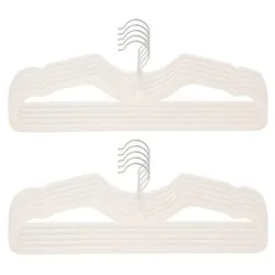 Velvet Hangers 10Pack, Ultra Slim & Short Neck Hanger, 360 Swivel Hook, Space Saving Durable Non-Slip Felt Hangers