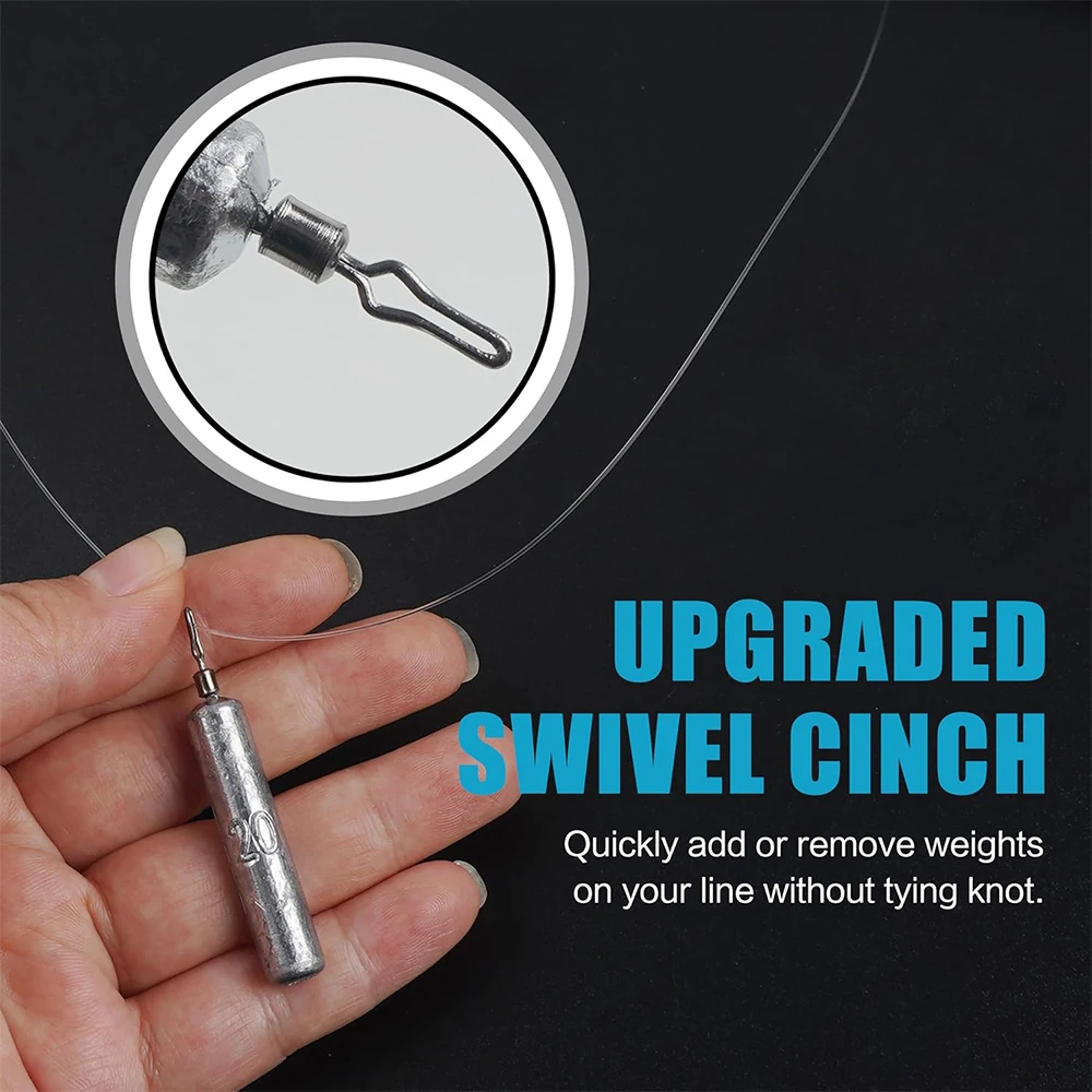 10Pcs Drop Shot Fishing Weights Pencil Weights Fishing Sinker No Snag Drop Shot Rig Skinny Sinkers for Bass Saltwater Freshwater