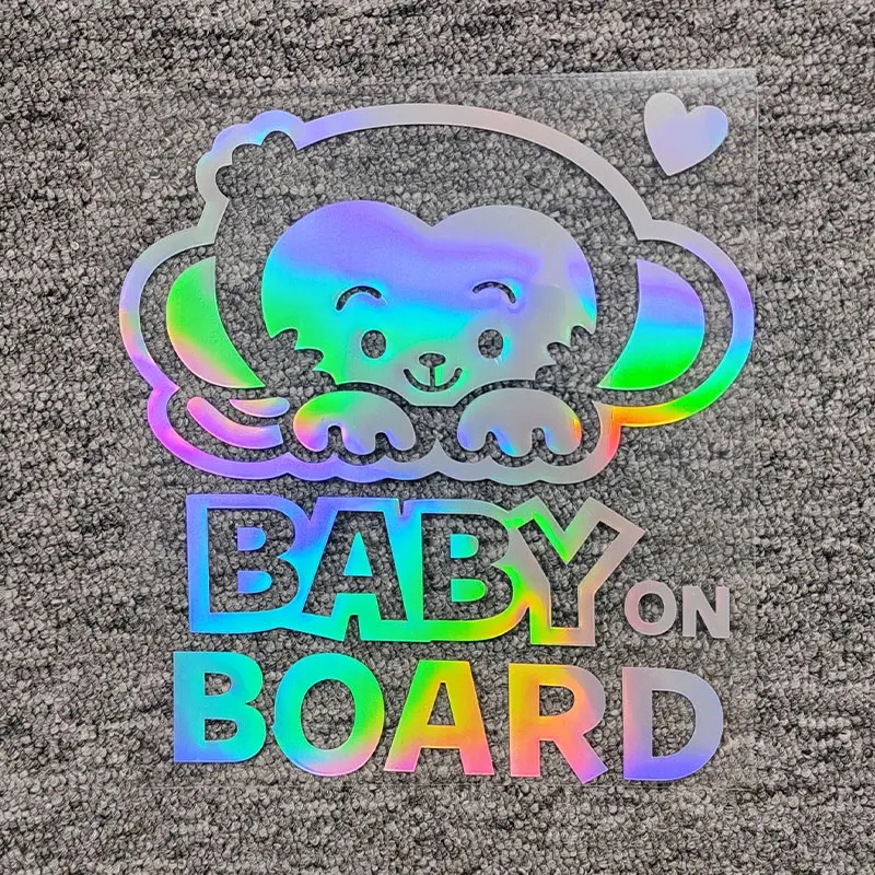 1-Pack Car Window Decal Sticker with Baby Design 03 Creative Scratch Style Laser Cut Car Decoration Stickers for Vehicle