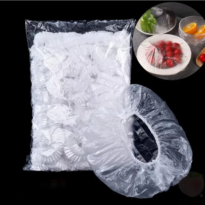 50-800 Uds. Cubierta desechable reutilizable para alimentos, envoltura de plástico, tapas elásticas duraderas para alimentos, cubiertas para cuencos, bolsa de ahorro de alimentos para cocina