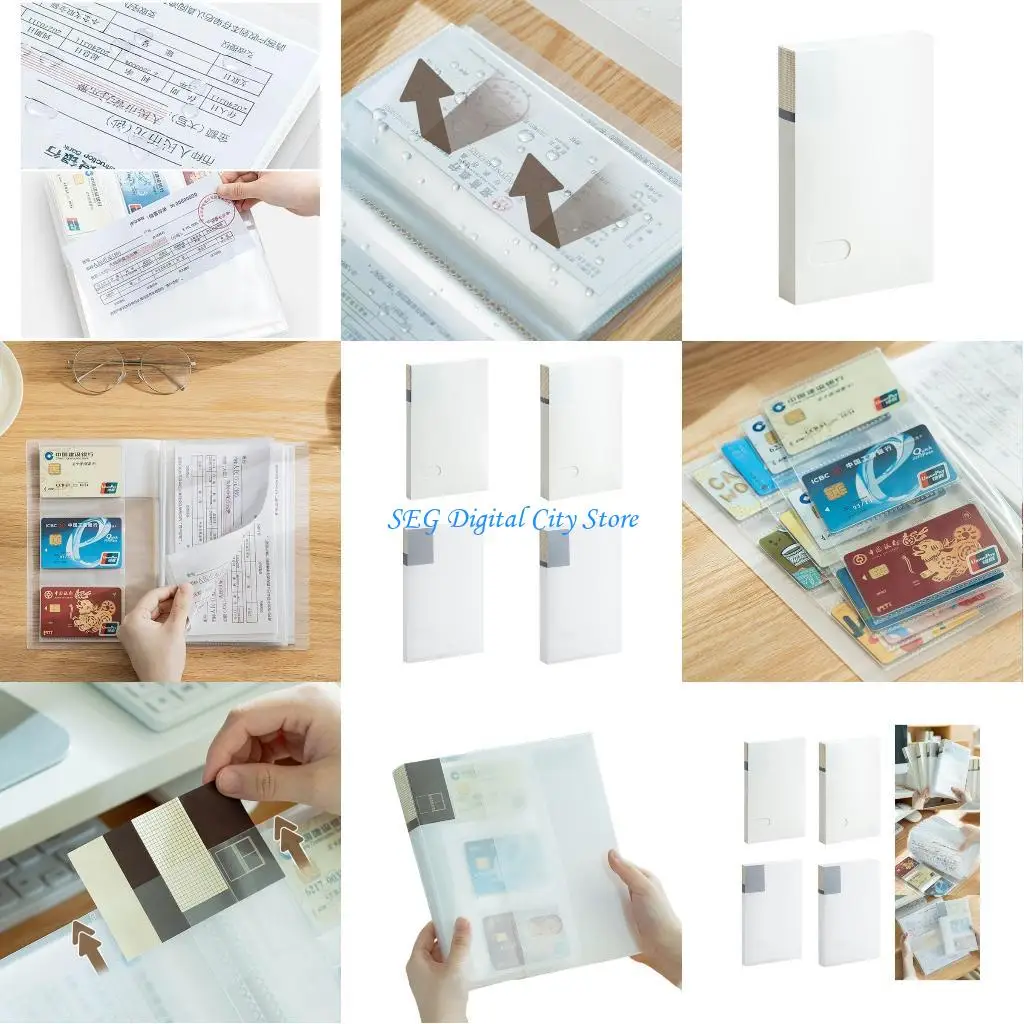 

U75B 40 80 Pocket Receipt Wallet Plastic File Receipt Folder Receipt Card Storage Folder for Tickets Receipts Card Check