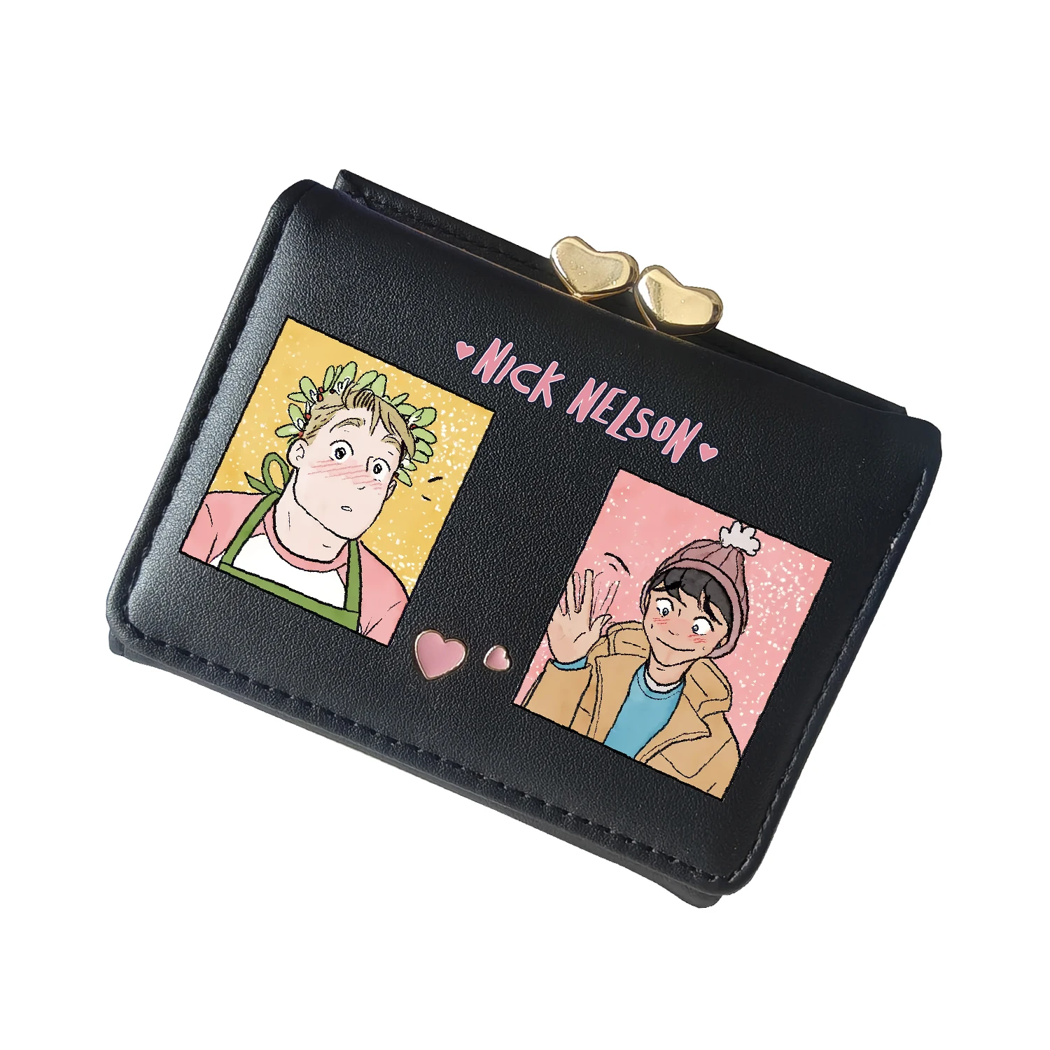 

Короткие кошельки в стиле аниме Heartstopper Kawaii для девочек, розовые держатели для удостоверений личности, кошельки для монет из искусственной кожи, клатчи с героями мультфильмов для денег и наличных