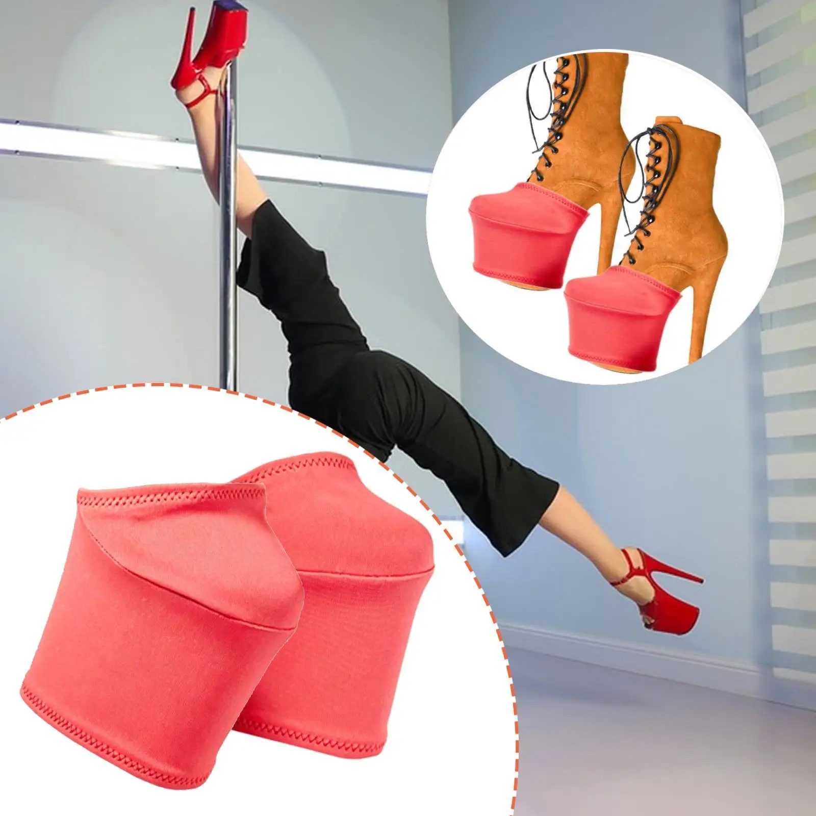 1 Pair Pole Dance Shoe Protectors,for Training Performances for Dancers Women for 8 inch Heels Sleeves Stripper Shoe Covers
