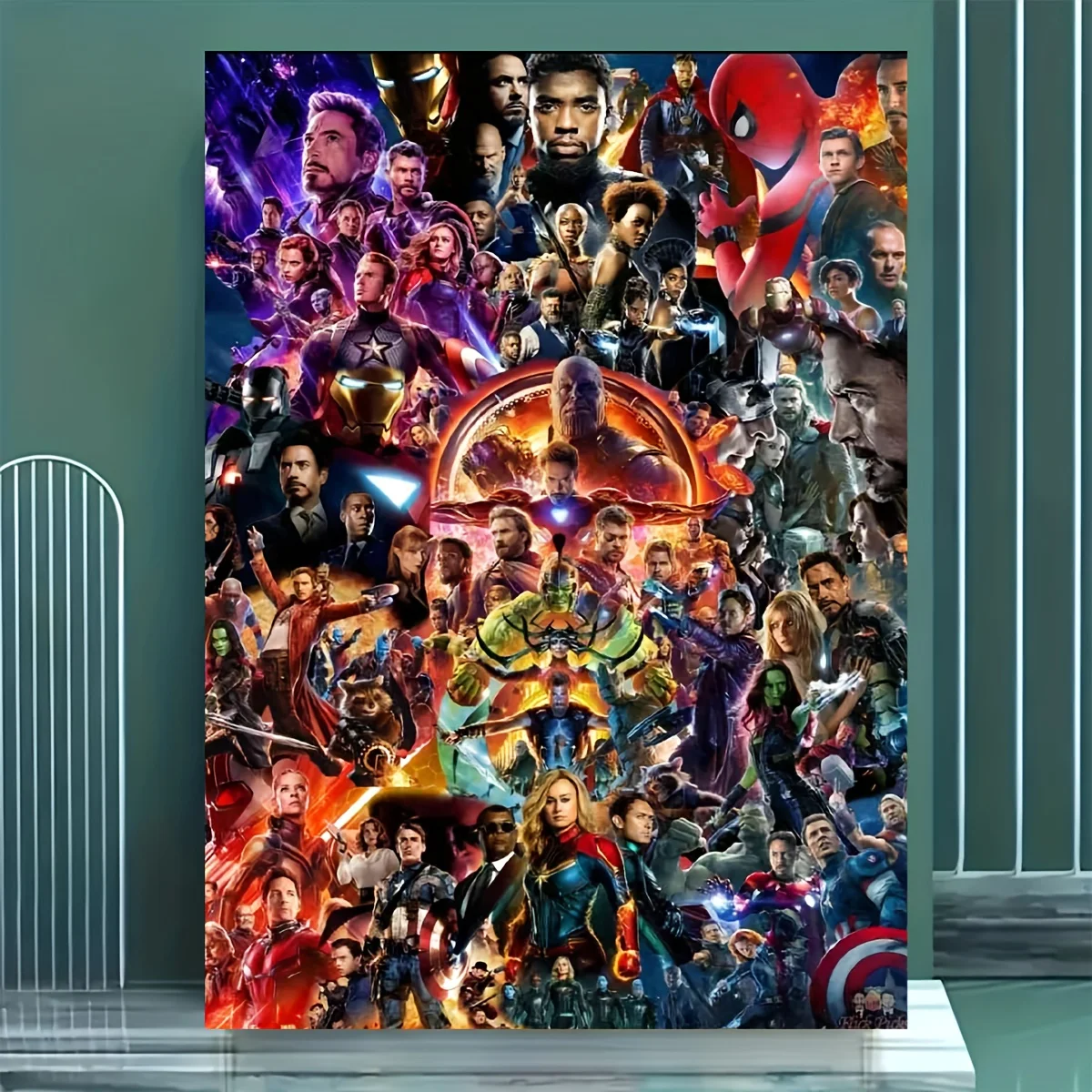 Marvel Avengers Scene 5D Diamond Mosaic Movie Full Round/Square DIY Diamond Painting Complete Kit Home Decoration less