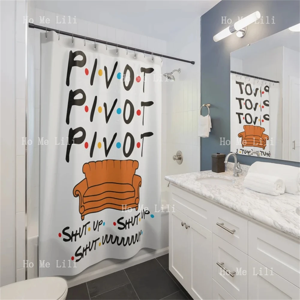 Pivot Friends Shower Curtain Fabric Bathroom Decor Set With Hooks