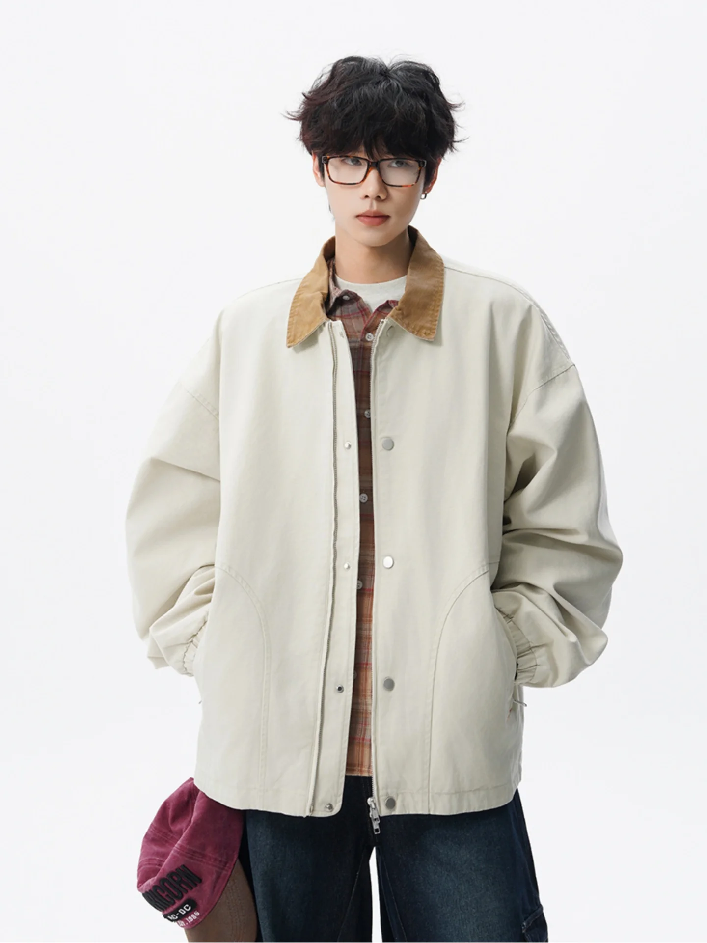 

Мужская куртка Detroit Barn Sle Jaet в стиле ретро, с воротником Cleanfit, осенняя, молодежная, из хлопка, с длинными рукавами, на молнии