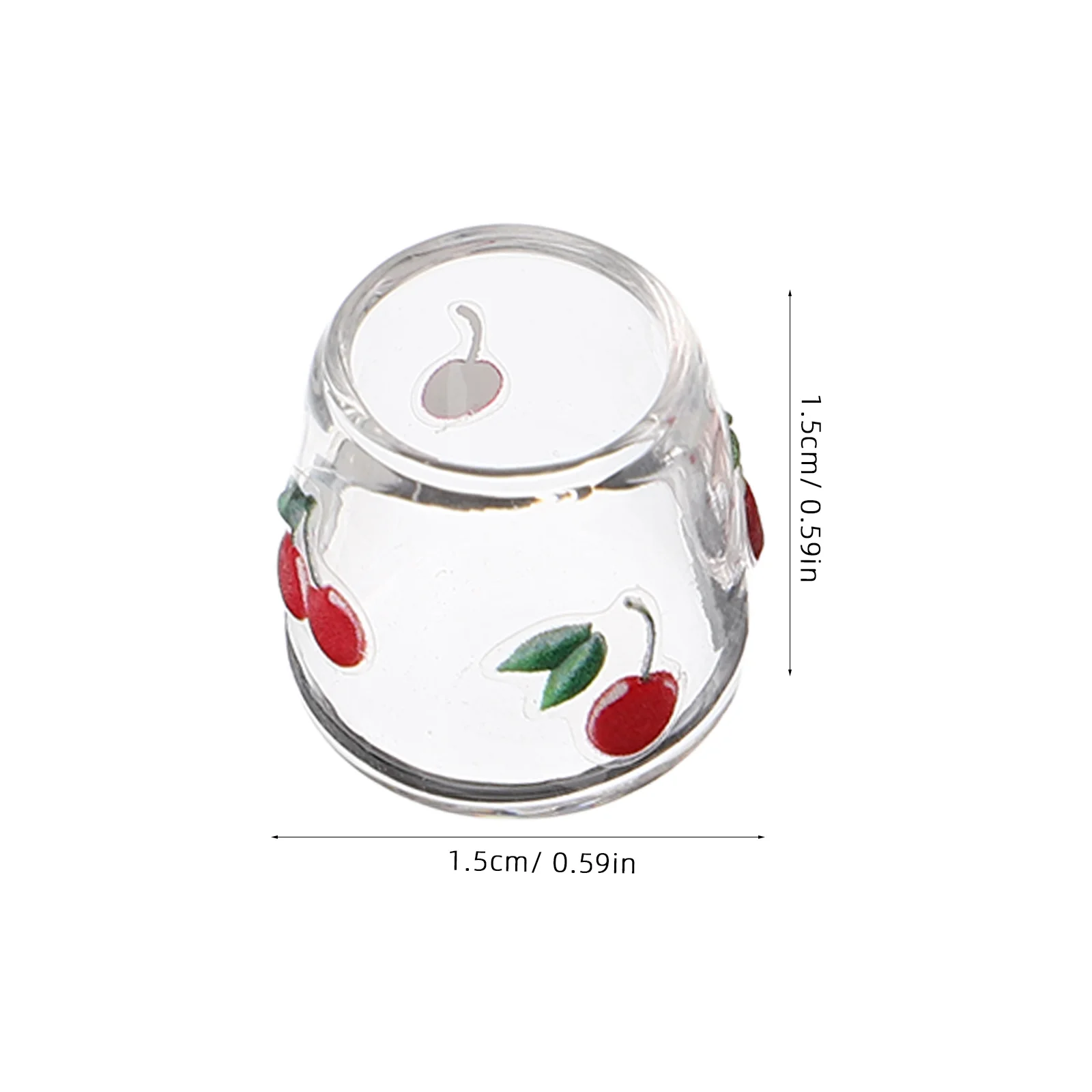 Vasos de vidrio en miniatura con forma de cereza, vasos pequeños realistas para beber, utensilios de cocina para casa de muñecas, Mini vasos de vidrio para decoración, 4 Uds.