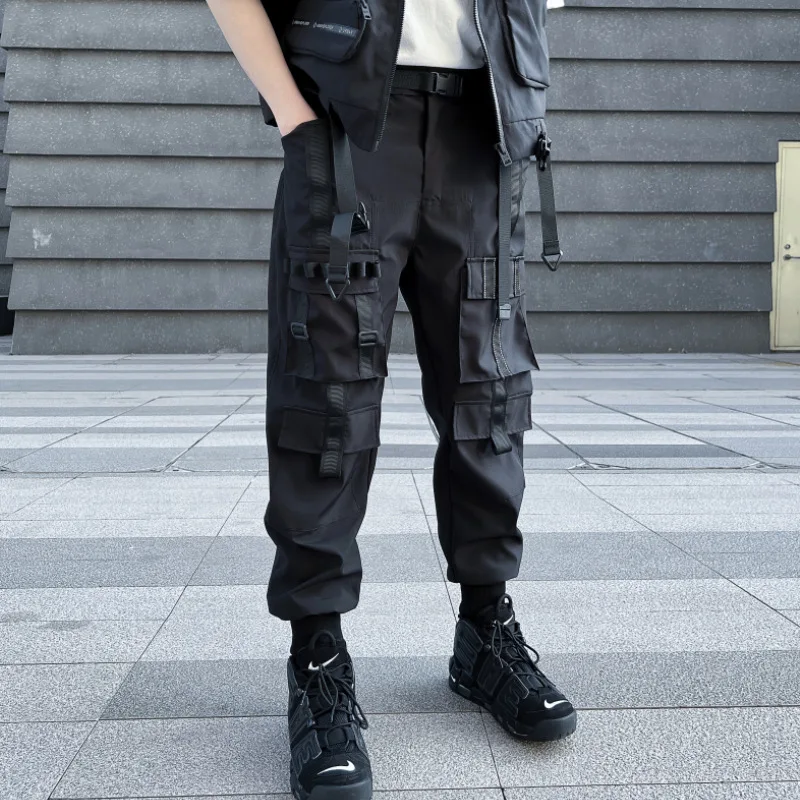 Unisex Functional Multi-Pocket Overalls Tactical Military Jogger Cargo Pants Japanese Style Men'S 'Clothing Harajuku Streetwear