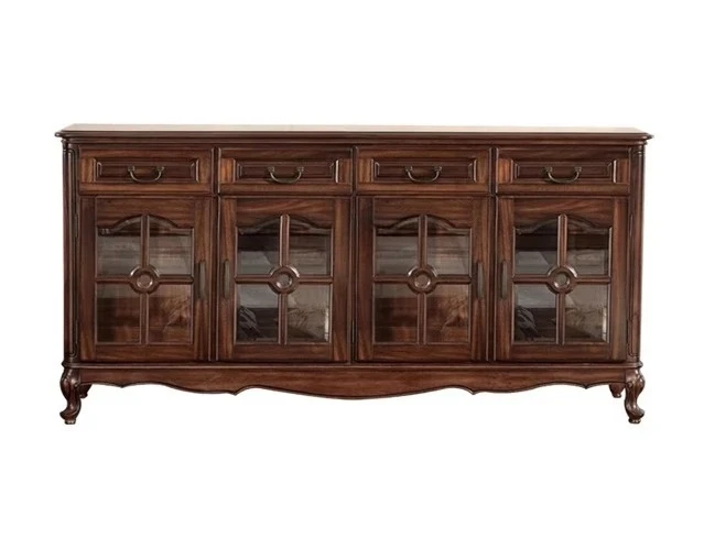 

All solid wood American side cabinet, black walnut side cabinet, retro restaurant home storage glass wine cabinet, simple