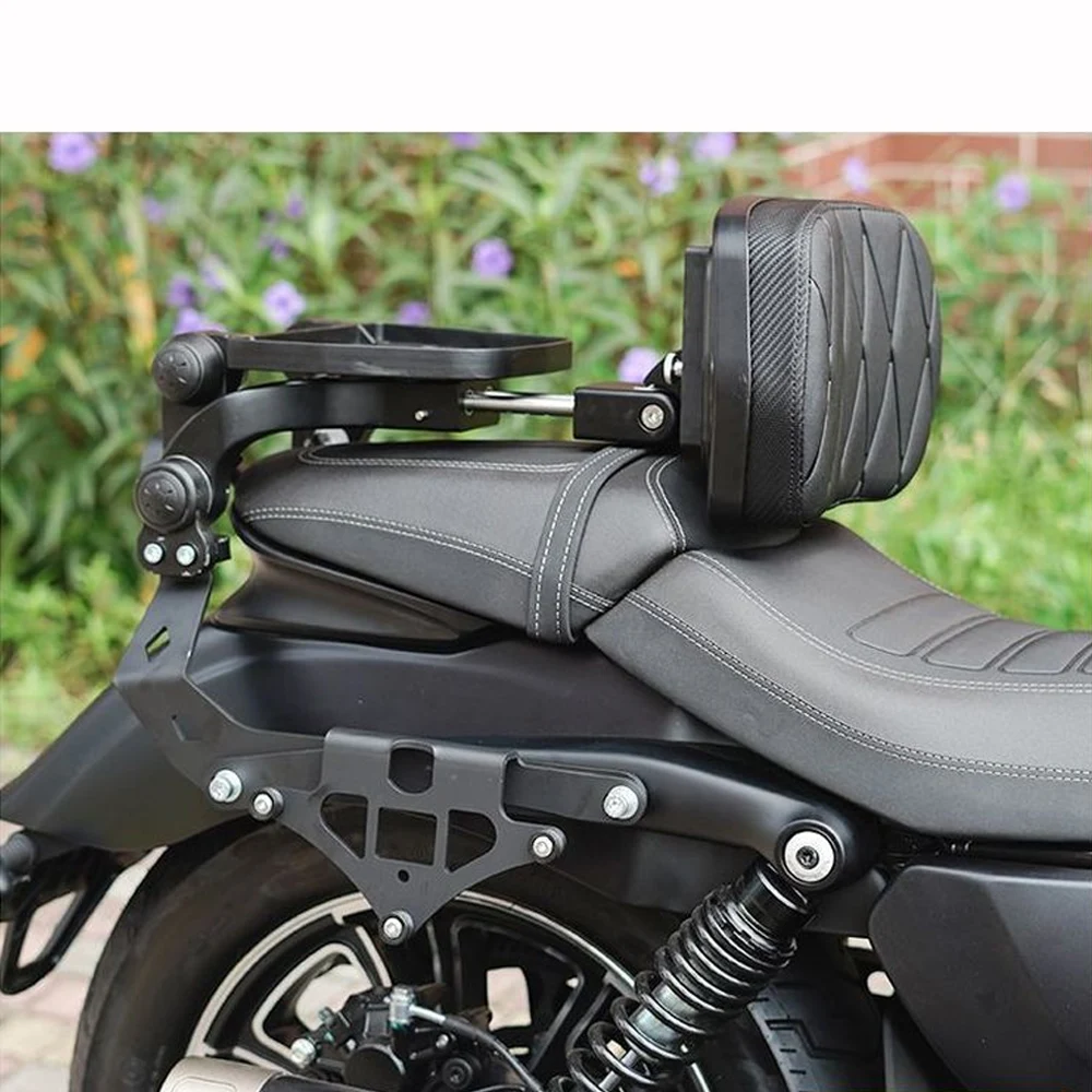 For QJMOTOR ‌SRV600 V2 AMT SRV600V2 high quality Folding backrest aluminum alloy folding backrest lumbar support with rear shelf