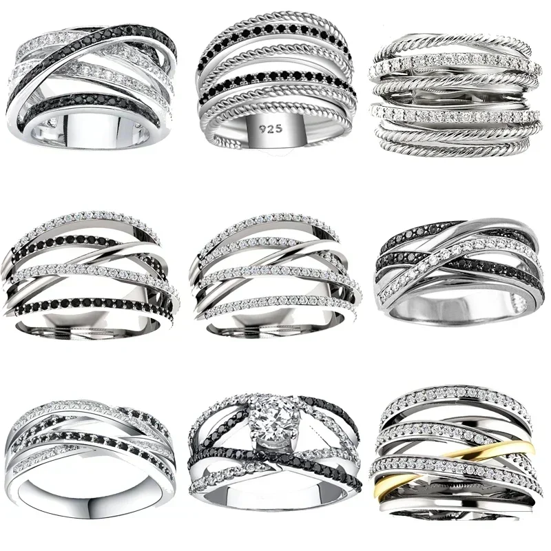 Neue Coole Mädchen Finger-ring Chic Multi Kreuz Design Hip Hop Rock Party Zirkonia Ringe für Frauen Handgemachte emaille Schmuck