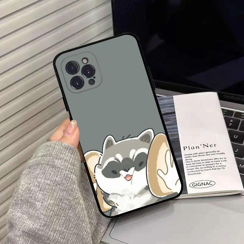 Raccoon Cute Phone Case Silicone Soft for iphone 15 14 13 12 11 Pro Mini XS MAX 8 7 6 Plus X XS XR Cover