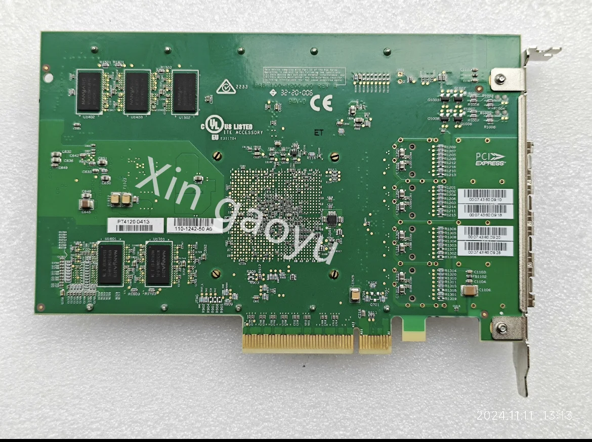 Original FOR DELL CHELSIO T540-CR 10GB 4-port optical fiber Fiber optic network card PCIE P61WM 0P61WM 100% Test OK