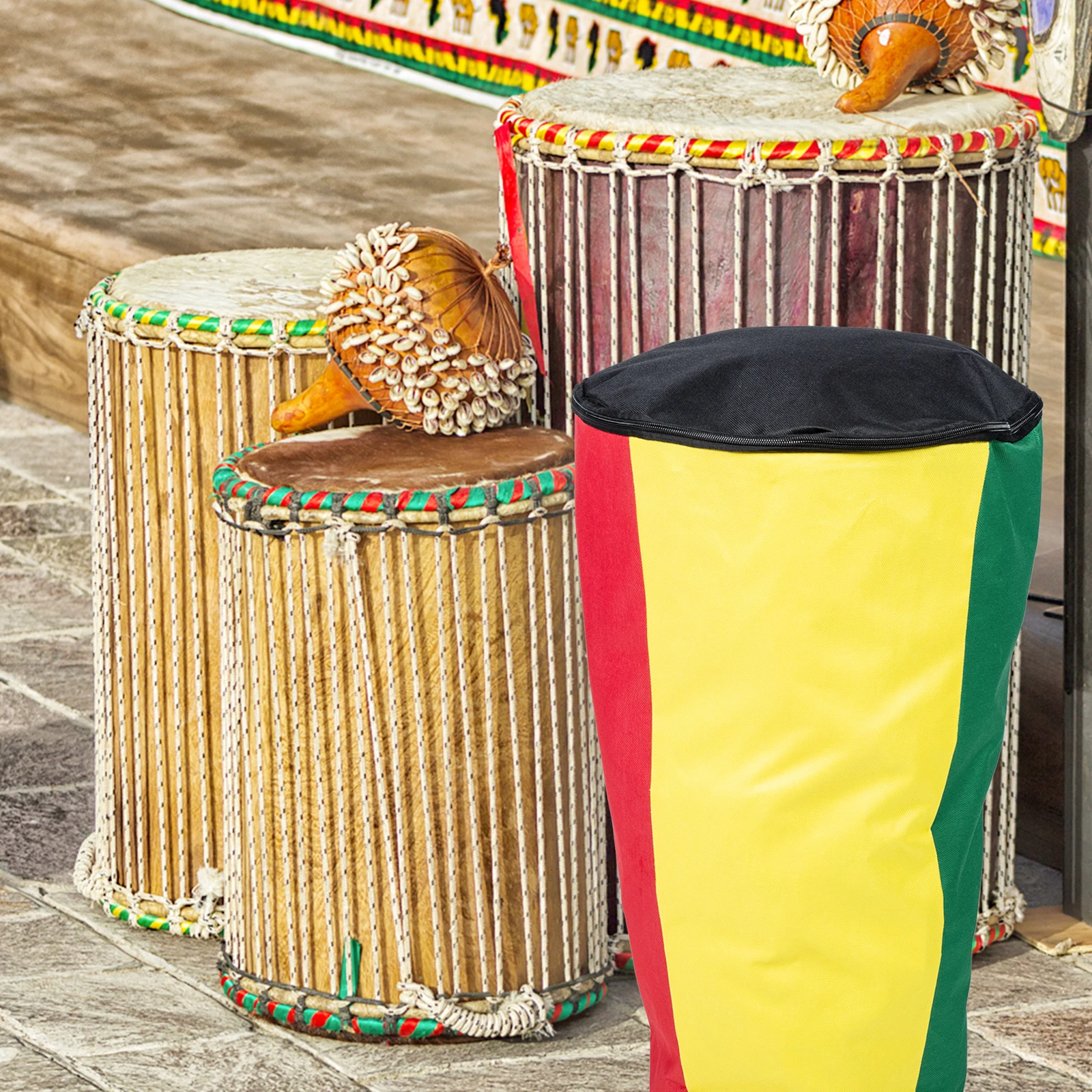 

Waterproof Backpack Large Capacity Oxford Fabric Storage Bag Portable Durable African Drum Pouch Moisture-Proof Lightweight