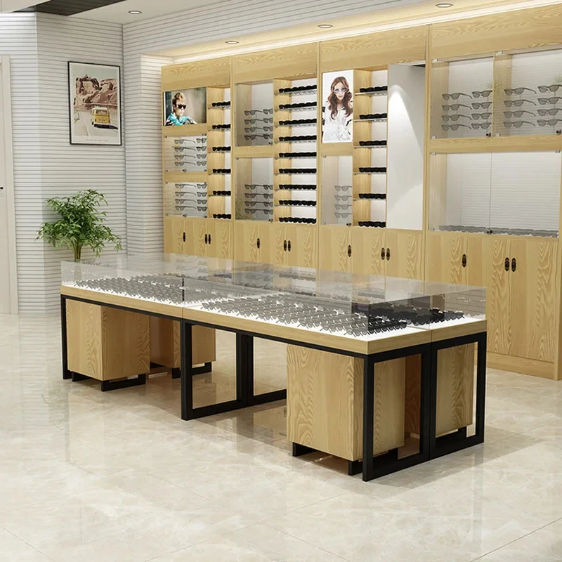 custom.Customizable Lockable Glass Counter Display Stand Retail Shops Floor-Standing Sunglasses Showcase 3-Year Warranty