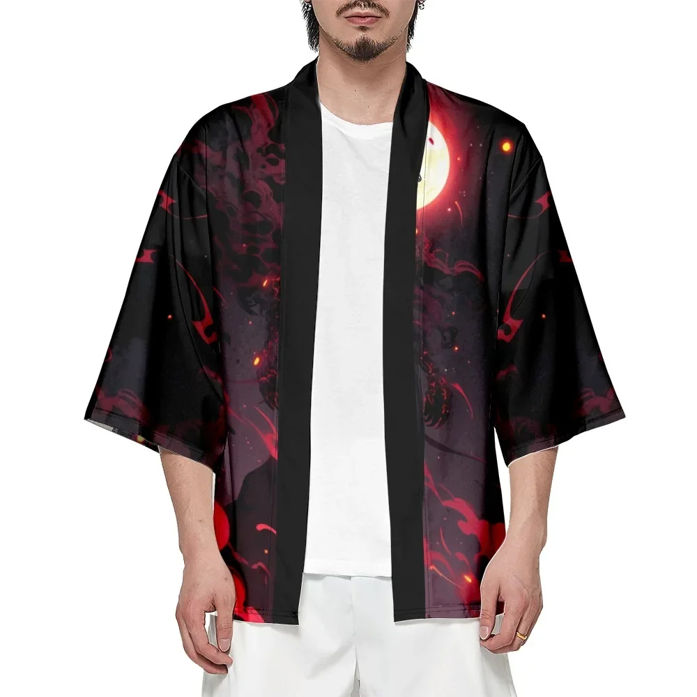 سترة هاراجوكو ساموراي المطبوعة هاوري للنساء والرجال ملابس يوكاتا الآسيوية فضفاضة كيمونو الشاطئ الياباني