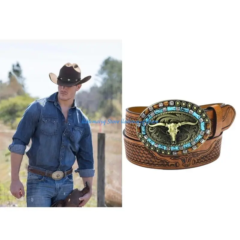 573B Thắt lưng nam bằng da PU phù hợp mọi kiểu dáng sang trọng Khóa thắt lưng có thể điều chỉnh Dây đeo thắt lưng Punk