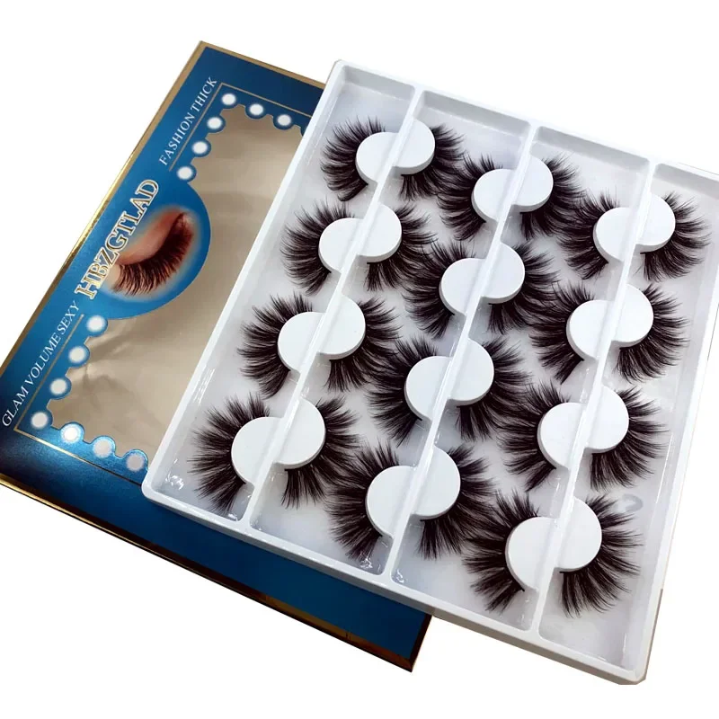 12 Paar falsche Multipack 3D-Nerzwimpern, handgefertigt, weiches und flauschiges natürliches Augen-Make-up-Werkzeug
