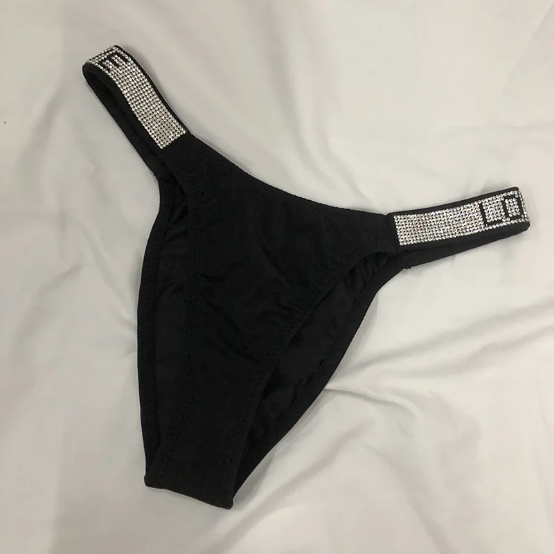 Y2K Harajuku Vintage Letter Sexy Panties Women Rhinestones G-string Sports Low Waist T-back Fitness Briefs Women's Clothes Emo