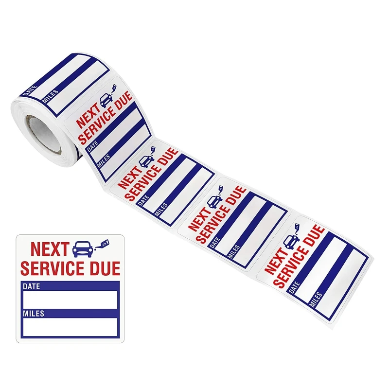 57EC 150 Pcs Oil Change Auto Maintenance Service Due Reminder Stickers Labels in Roll