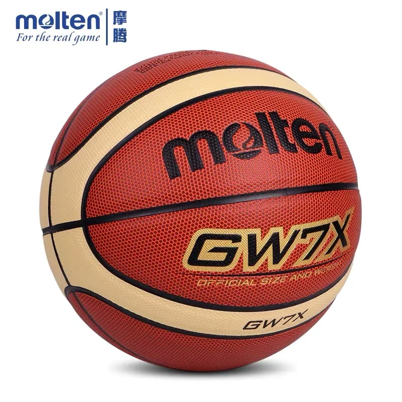 Original Molten-PU Leather Basketball for Men and Women, Outdoor and Indoor, Adult, Teenager Training Basket Balls, Size 7, 6, 5