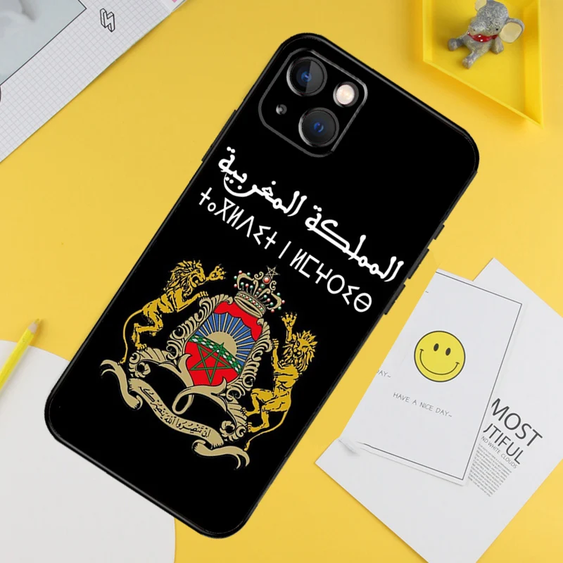 Maroc Marokko Vlag Wapenschild Telefoon Case Voor Iphone 14 11 12 13 Pro X Xr Xs Max 6 6S 7 8 Plus Se 2020 Back Cover