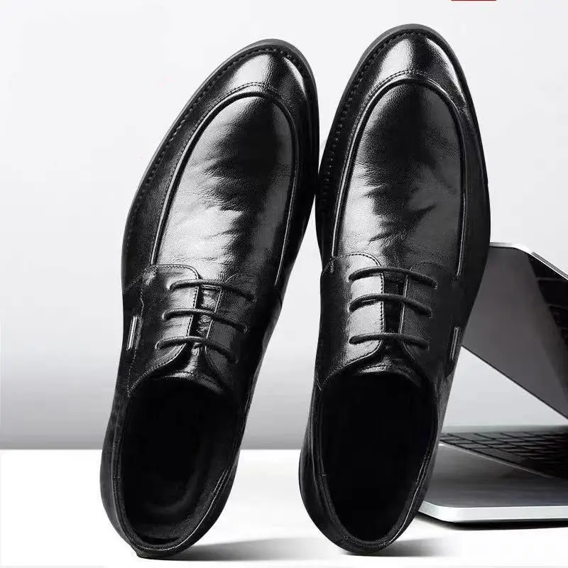 

Деловая социальная обувь на шнуровке в британском стиле, мужская кожаная не повседневная новая костюмная элегантная и классическая официальная мужская обувь 39, официальная обувь