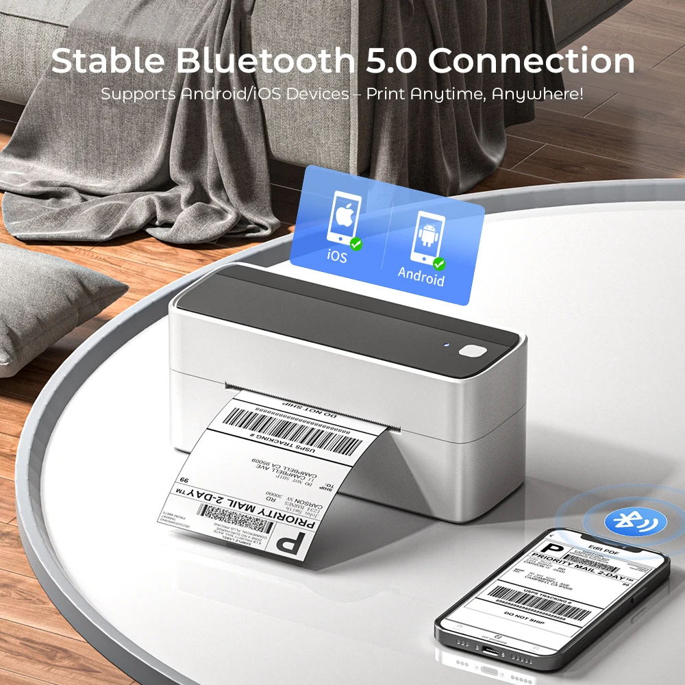 Phomemo Bluetooth Thermal Label Printer, Wireless Shipping Label Printer, Compatible with iPhone Android Mac Windows Widely Used