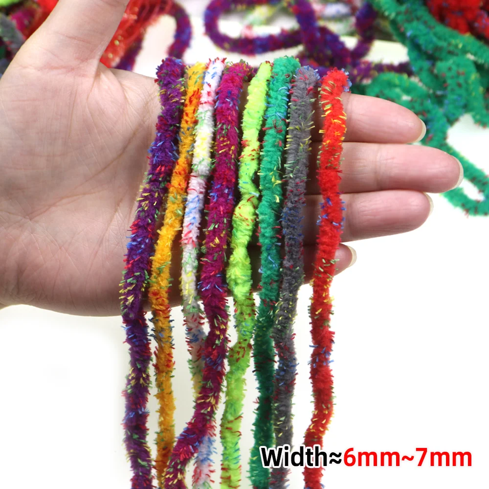 2M/4M 6mm~7mm breites, meliertes Mop Chenille Fliegenbindematerial für Mop Fliegen, Emerger, Caddis, Woolly Bugger, Streamer, Hecht-Angelköder – Detail 4