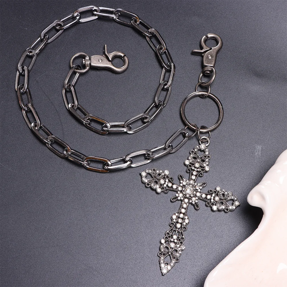 سلسلة خصر عصرية وفريدة من نوعها بطبقة واحدة مع قلادة متقاطعة مرصعة بالألماس، سلسلة خصر عالية الجودة متعددة الاستخدامات #5