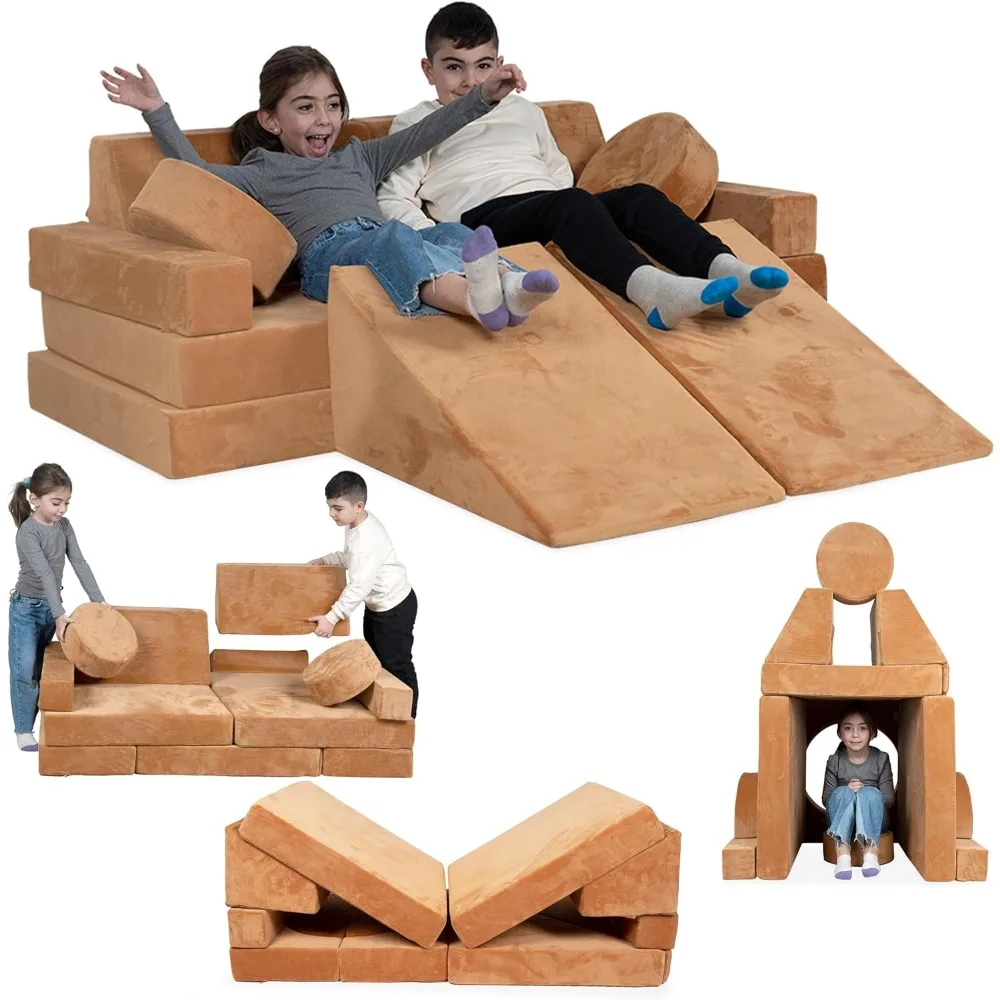 

16pcs Modular Kids Play Couch, Kids Modular Play Couch, Kids Sofa, Child Sectional Sofa, Playroom Furniture for Toddlers