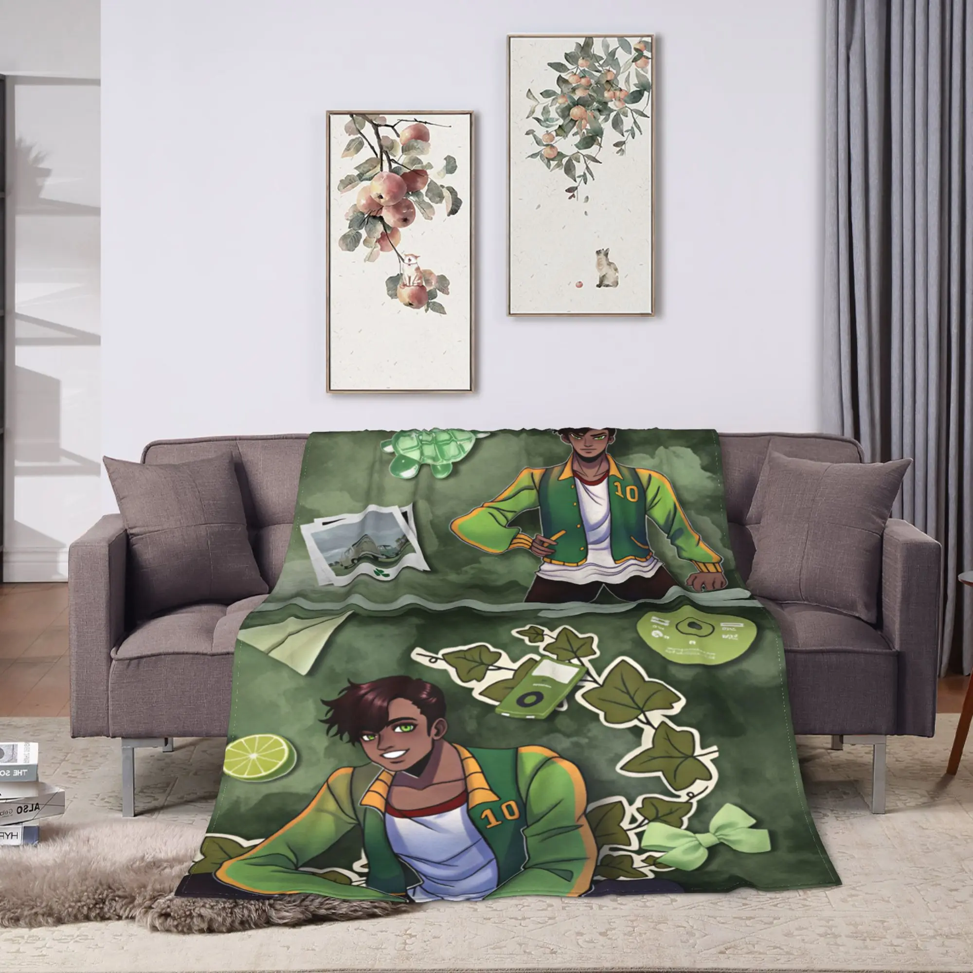 Warm Soft Blankets Picnic The Kid At The Back  Throw Blanket  Flannel Bedspread For Living Room Street Trend Sofa Bed Cover