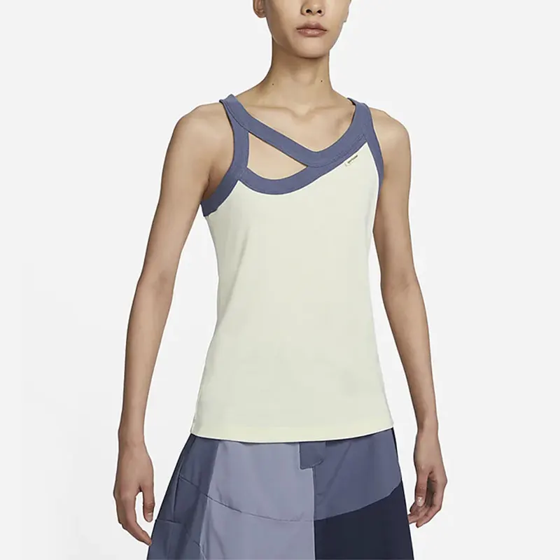 Nike genuine summer women's layered hollow embroidery sleeveless sports vest DV8316-113