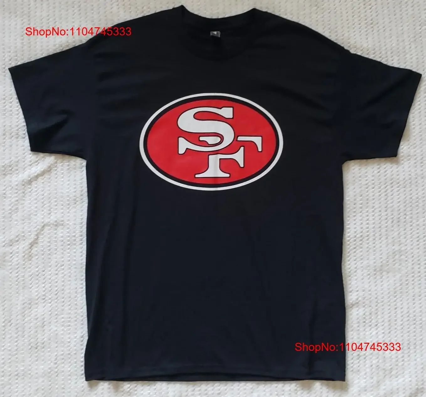 NWOT San Francisco 49er Legends T Shirt black double sided Mens large vintage Washed Stylish Comfortable streetwear Stretched