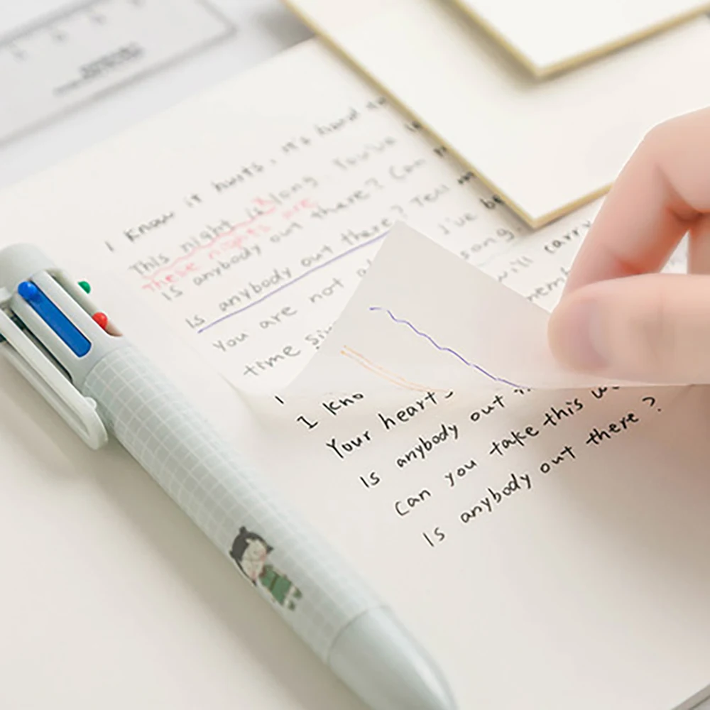 200 sheets transparent sticky notes, student note paper, waterproof transparent and uncovered sticky notes - view 2