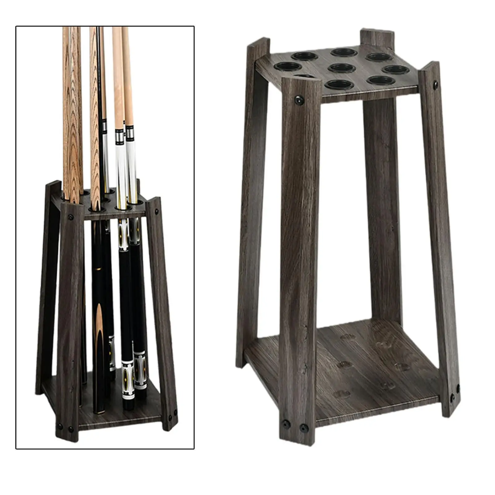 

Billiard Cue Rack for Displaying Pool Sticks with 9 Slots Floor Stand for Billiard Room