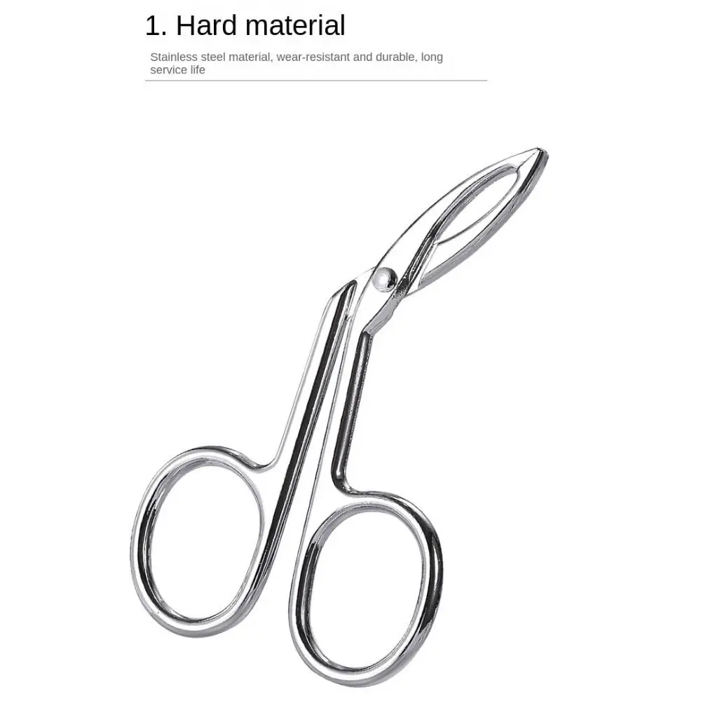 Professional Eyebrow Pliers Clips Stainless Steel Elbow Eyebrow Pliers Clip Scissor Tweezers Makeup Beauty Tool Straight Pointed