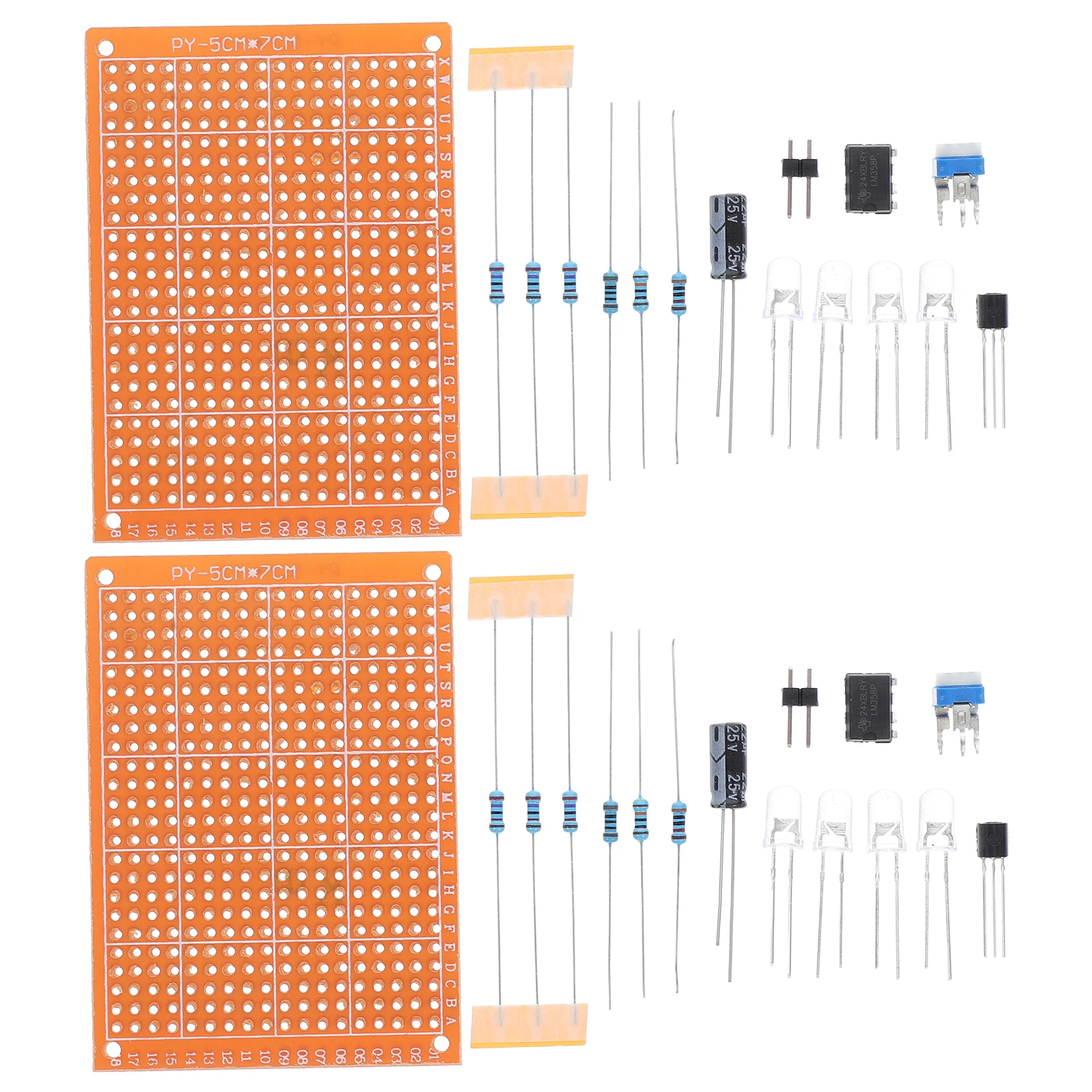 

2 Sets For Students Diy Electronic Projects Circuit Components Welding Practice Beginners Learning Kits Reusable Component Board