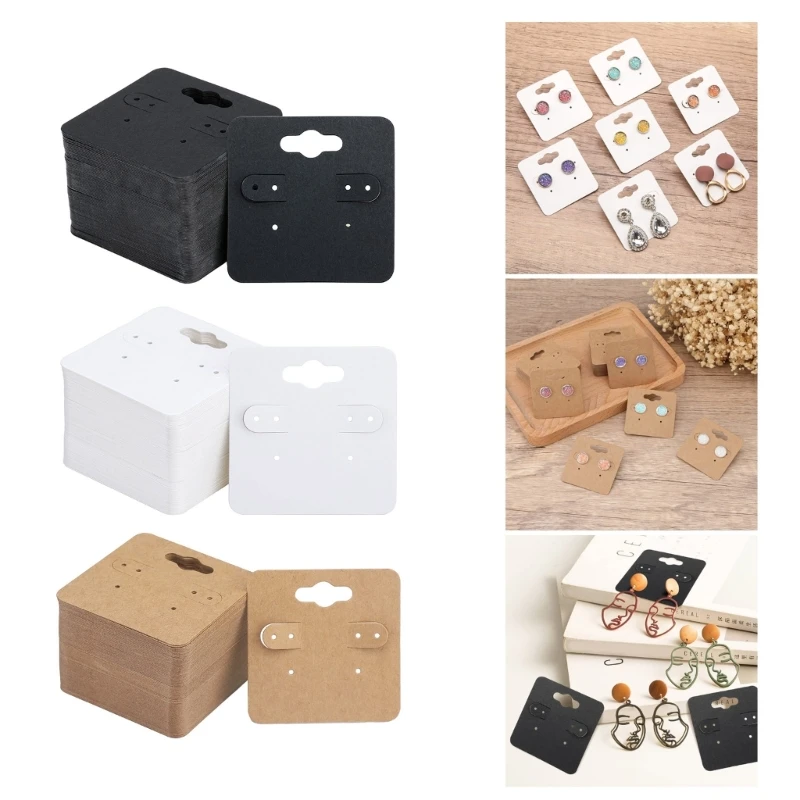 100Pieces Durable Paperboard Earring Holder Cards for Jewelry Showcase Practical Earring Display Cards for Jewelry Show Y08E