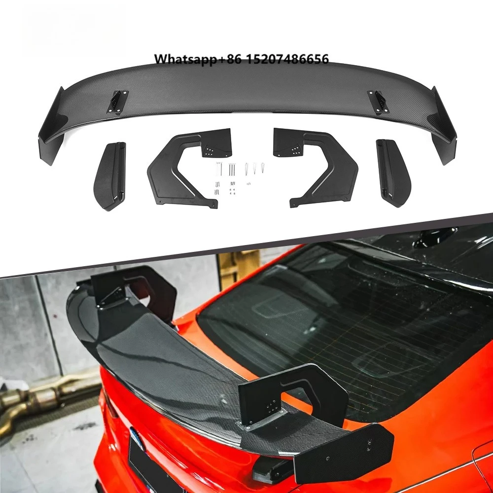 Dry Carbon Fiber GT4-Style Rear Swan Neck Wing forRear Spoiler Wing Splitter Lip Trunk Auto Parts