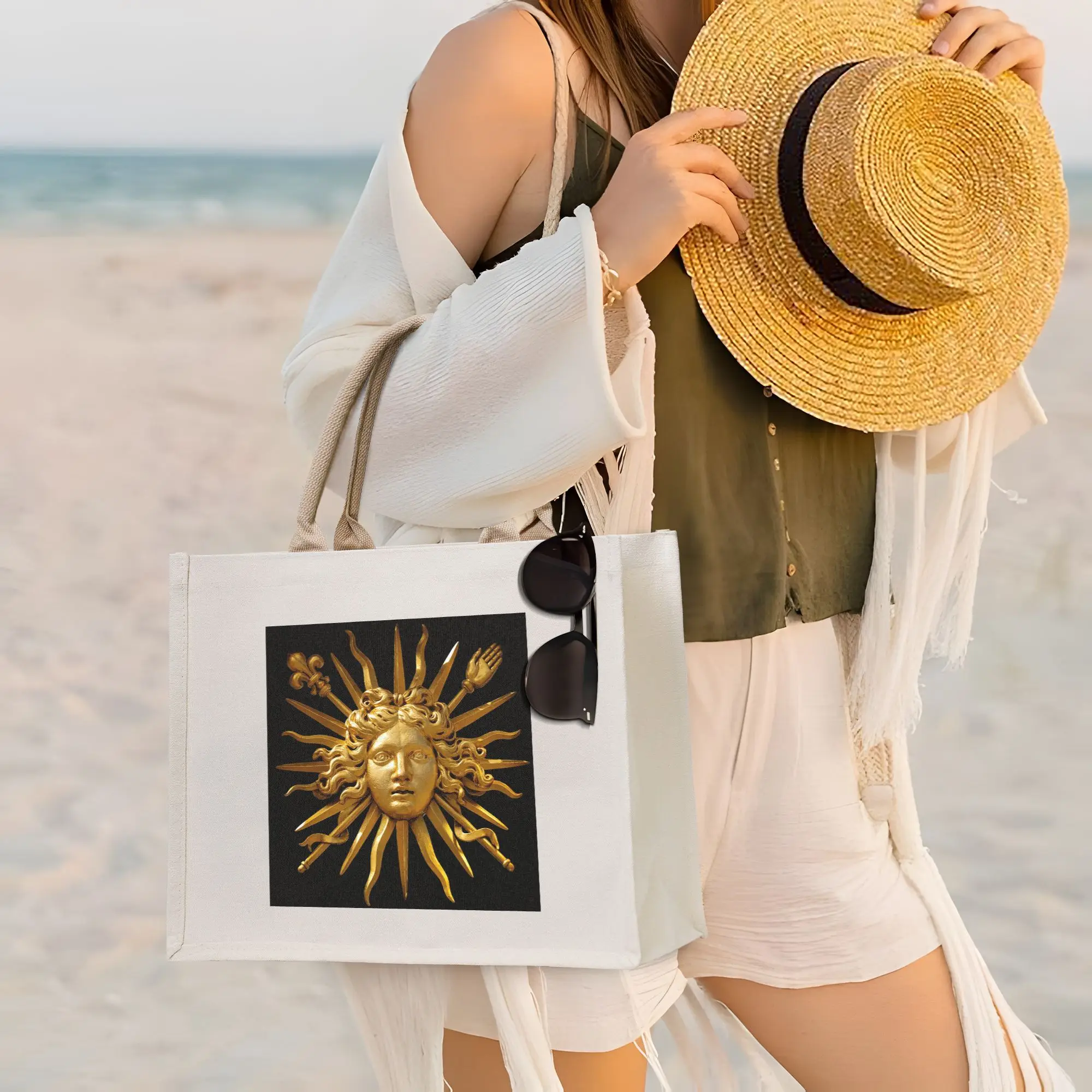 

Сумка-шоппер с изображением Луи XIV, Короля Солнца, холщовая, складная, для девочек, на плечо, дорожная сумка-тоут