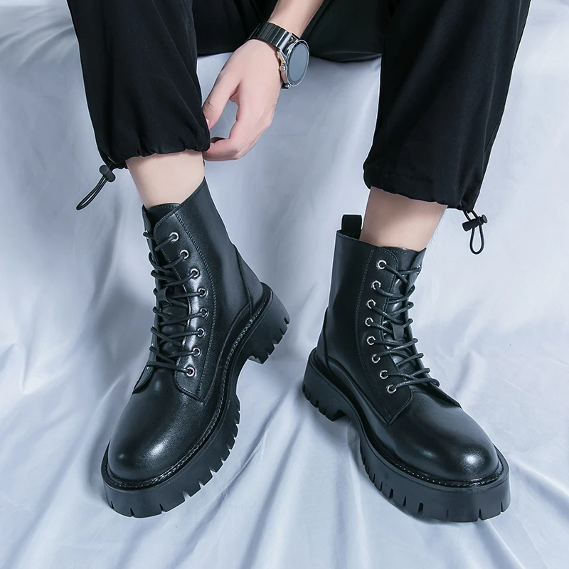 

2023 Autumn Chelsea Boots Men Black Brown Business Short Shoes for Men with Handmade Ankle Boots Zapatos Hombre Winter Boots