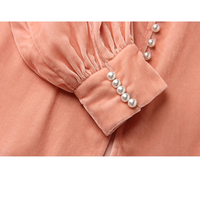 Koszula damska Fengbaoyu z wysokiej jakości jedwabnego aksamitu - elegancka i pełna wdzięku, odpowiednia do noszenia w biznesowych i codziennych okazjach dla kobiet.