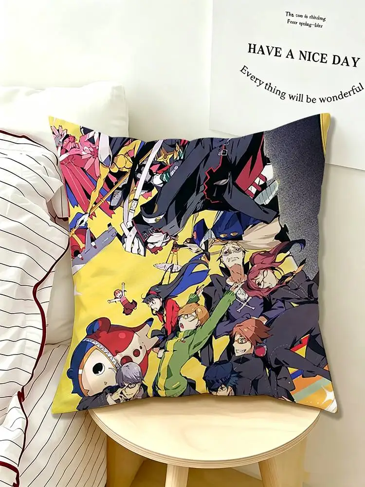 JRPG P-Persona 4 Game  Pillow Case Pattern Printed Pillowcase For Living Room Sofa Cushion Cover