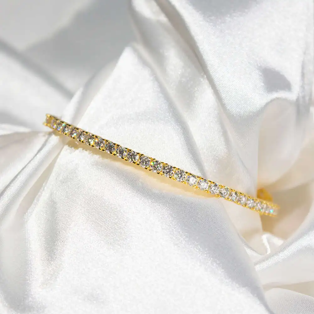 Luxury Coutom 10k/14k Solid Gold Lab Diamond Tennis Link Chain Bracelet New Design Chain Hip Hop Fine Jewelry for Men Women.