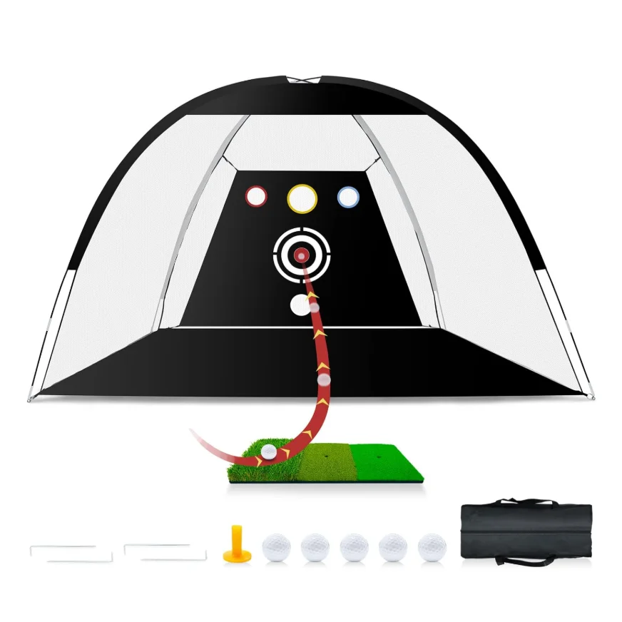 

High Quality Backyard Driving Net with Chipping Function Professional Hitting Aid Heavy-Duty Golf Practice Net for Golf Training