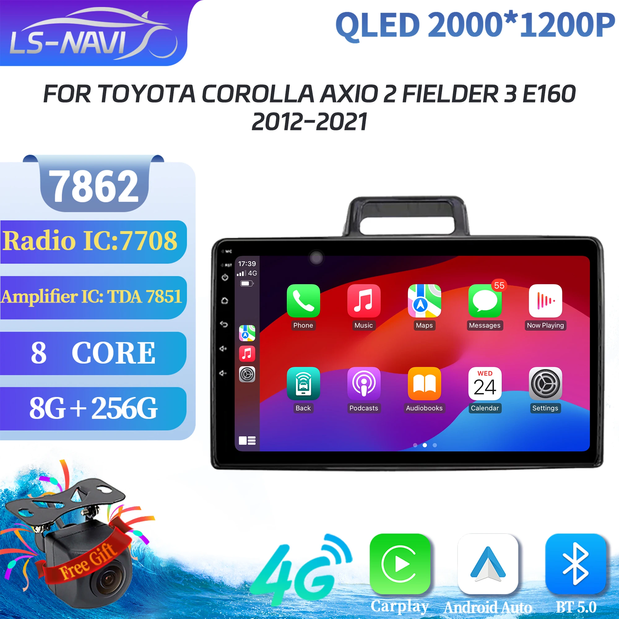 

Android 14 For Toyota Corolla Axio 2 Fielder 3 E160 2012-2021 Car Radio Navigation Multimedia Wireless BT Carplay 2K QLED Screen